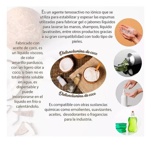 Super Amida De Coco Dietanolamida De Coco Sellado 1 Kilo