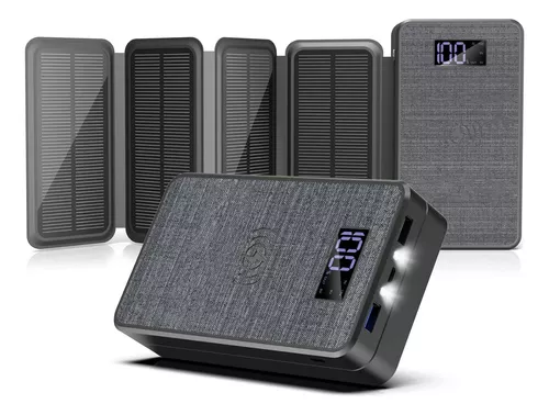 Power Bank Solar Carga Rápida Tipo C Power Delivery Wireless