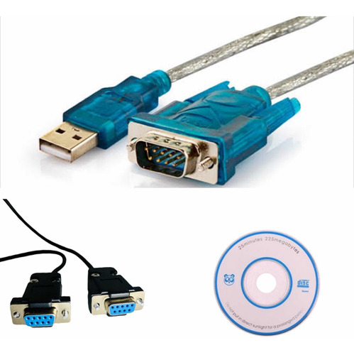 Kit Cabo Recovery Atualização Rs232 Db9 Usb + Cabo Db9 Femea