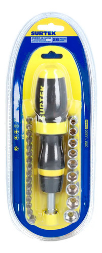 Juego De Puntas Y Accesorios Hexágono De 1/4 , Surtek Jdp26