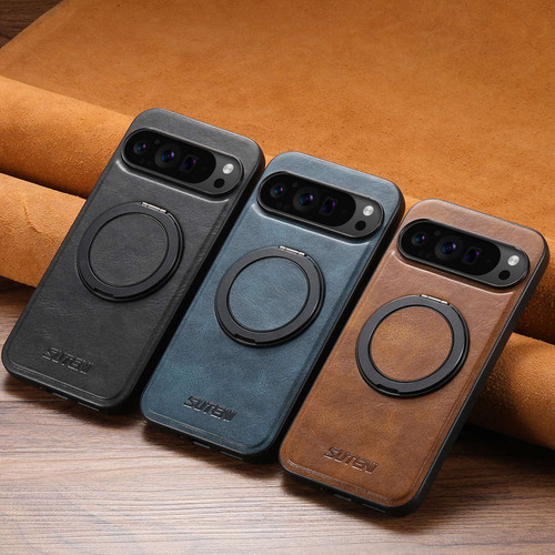 Funda De Teléfono Inalámbrica Magnética Multifuncional De Piel Auténtica A Prueba De Golpes Para La Serie Google Pixel