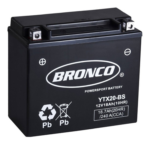 Bateria Gel Bronco Ytx20 Bs 12 V 18 Ah Marelli Sports Utv 