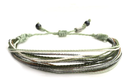 Pulsera De Hilo Verde Menta Mujeres Hecho Mano Ajustabl...