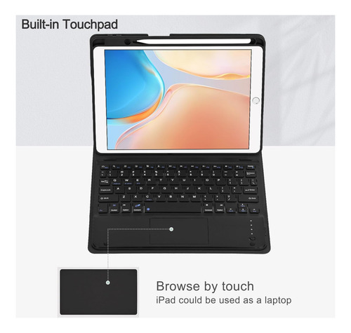 Case Con Teclado Para iPad Air 11 Chip M2 2024 Touchpad