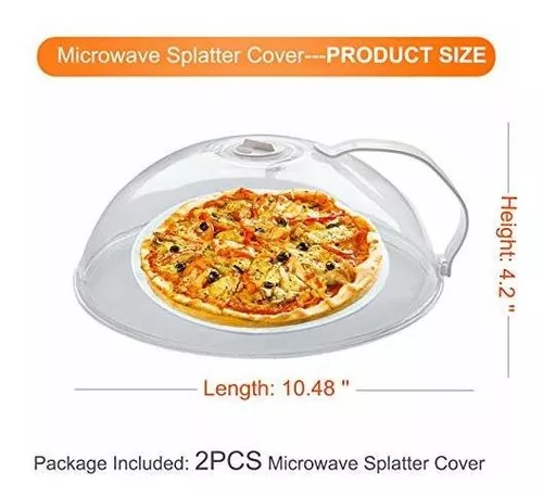 2Pack Microwave Splatter Cover, Microwave Cover for Foods, BPA Free Microwave Plate Cover Guard Lid with Adjustable Steam Vents Keeps Microwave Oven