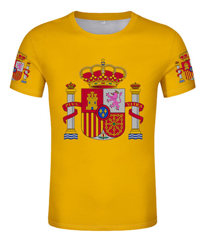 Camiseta De Verano Con Estampado 3d De La Bandera De España