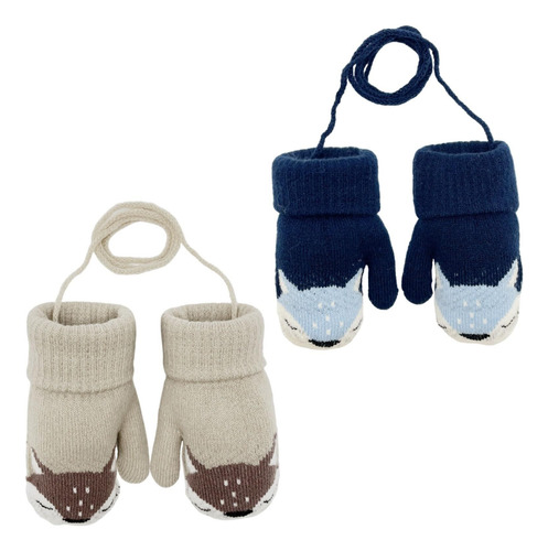 2 Pares Manoplas De Punto De Invierno Para Bebés, Lindos