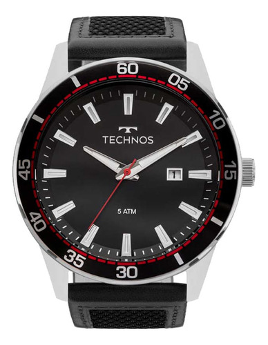 Relógio Technos Racer Masculino Couro Preto 2115mmz/0p