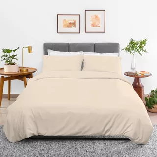 Funda De Duvet Dreamlab [matrimonial 200x228cm] Color Beige Diseño de la tela Liso