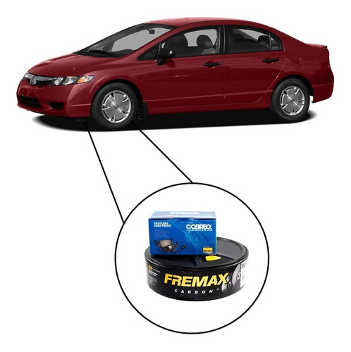 Pastilha De Freio + Disco Dianteiro New Civic 2008 Com Abs