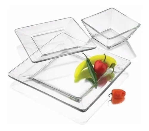 Vajilla Cuadrada 12 Piezas Libbey Tempo