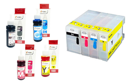 Kit Cartuchos Recargables Can 1100 + 4 Tintas Can 100 Ml