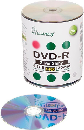 Set De 100 Dvd-r 4.7gb Vírgenes Smartbuy (no Imprimible)