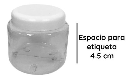 Imagen 4 de 10 de Potes Plasticos 250 Cc Redondo Cristal Pvc X 130 Un.
