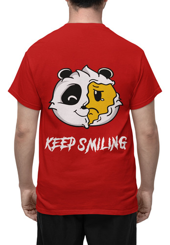 Remera Estampada Keep Smiling Algodón Serigrafía Digital