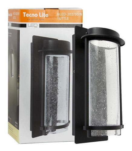Imagen 4 de 4 de 8 Lámparas Para Muro Exterior, Negro 16w Luz Cálida