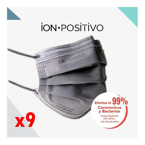 Barbijo Ion Positivo Protect Con Clip Nasal Nano Protect X9