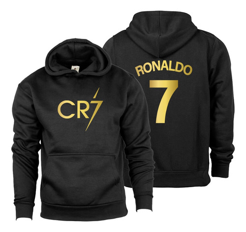 Buzo Canguro De Cristiano Ronaldo / Cr7 / Unisex Logo Dorado