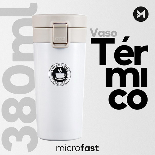 Imagen 2 de 10 de Vaso Térmico Acero Inox Anti Vuelco Frío Calor 380ml Minimal