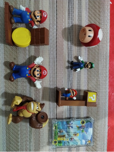 Muñecos 7 Figuras Coleccionables Super Mario Nintendo.. 