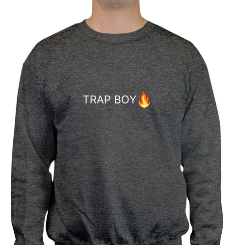 Sudadera Trap Boy Fire Color Negro Jaspe