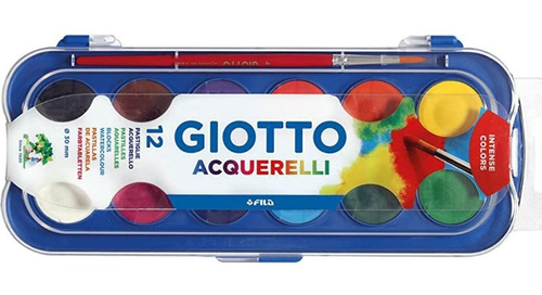 Aquarela Giotto Mini 12 Cores 23mm