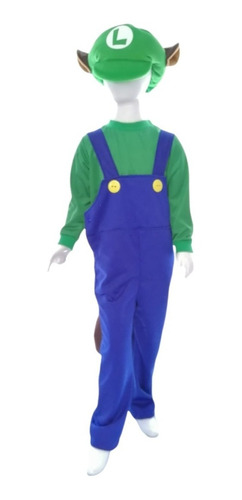 Disfraz Tipo Super Luigi Bros Mario Mapache Toad (luigi)