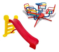 Comprar Toboganes Infantiles 4 Niveles Plástico Plegable + Calesita