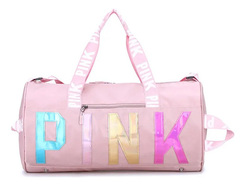 Bolso Deportivo Mujer Pink Para Viajes, Gym Estilo Barbie