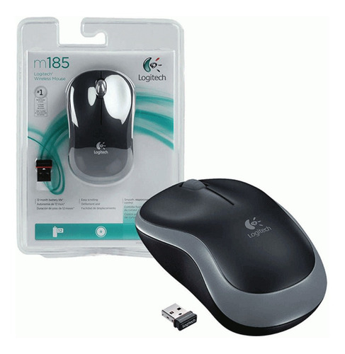 Mouse inalámbrico Logitech M185 gris