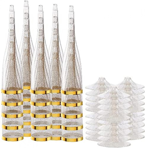 Copas Desechables 60 Piezas De Plástico Transparente De Cri