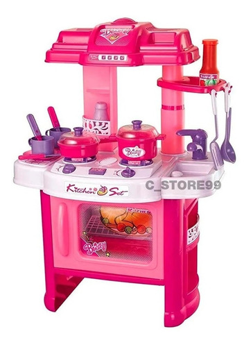 Set Cocina Para Niñas Horno Luz Y Sonido Cocinita Juguete