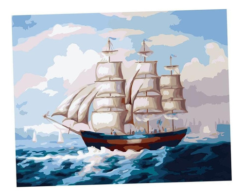 Pintura De Bricolaje Por Números Barco De Vela