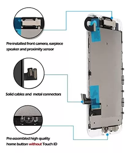 Reemplazo de pantalla para iPhone 8 con botón de inicio, pantalla táctil  LCD Retina de montaje completo digitalizador con cámara frontal+altavoz