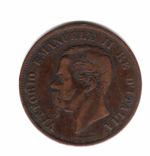 Italia Reino Moneda 5 Centesimi Año 1861 M Km#3.2 Vittorio E