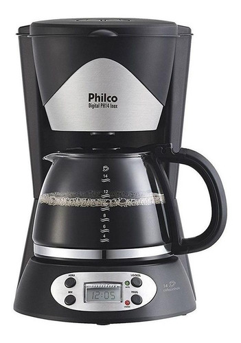 Cafeteira Philco PH14 Inox preta e prata 110V