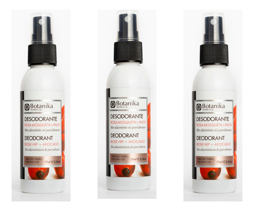 Desodorante Spray Rosa Mosqueta + Palta - Botanika X3 Unidad