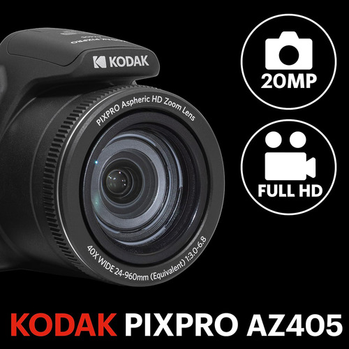 Kodak Pixpro Az405-bk 20mp Cámara Digital 40x Óptico Zoo...