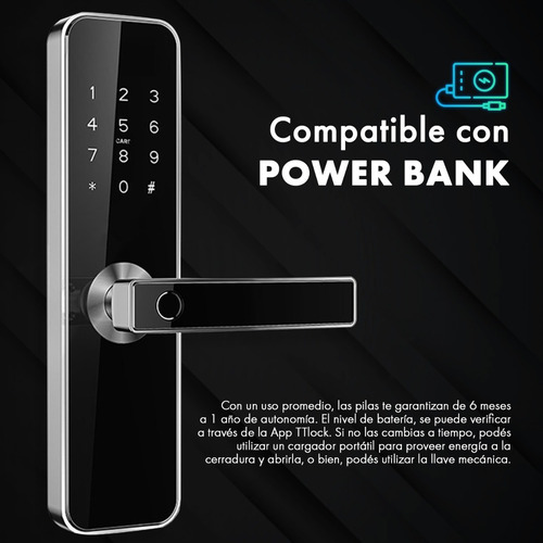 Imagen 8 de 10 de Cerradura Biometrica Smart H31b Bluetooth Huella Control Per