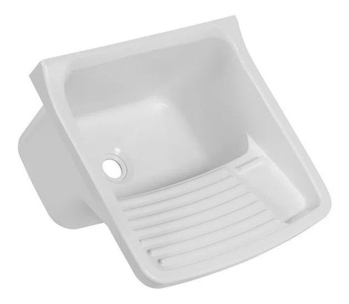 Tanque Plástico 22l Para Lavar Roupas Astra + Kit Instalação Cor Branco