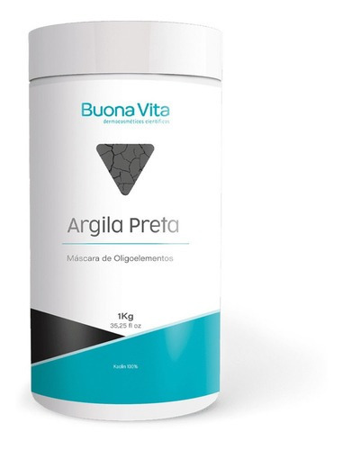 Argila Preta Buona Vita 1 Kg Limpeza De Pele, Máscara Detox Tipo de pele Todo tipo de piel