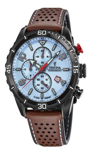 Reloj Para Hombre Festina Chrono Sport F20519/1 Marrón Color de la correa Negro