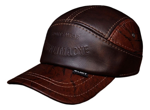 Sombrero Invierno Cuero Genuino For Hombre, Gorra Béisbol