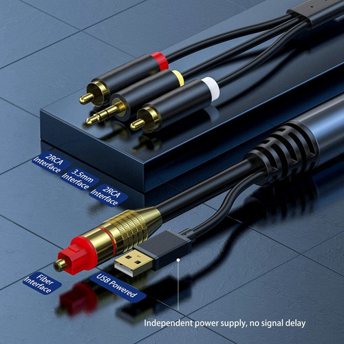 Cable De Conversión De Audio Digital A Analógico, 2 Rca+cone