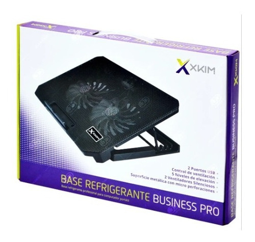Base Refrigerante Portátil X-kim Pro, 5 Niveles 2 Fans 2 Usb