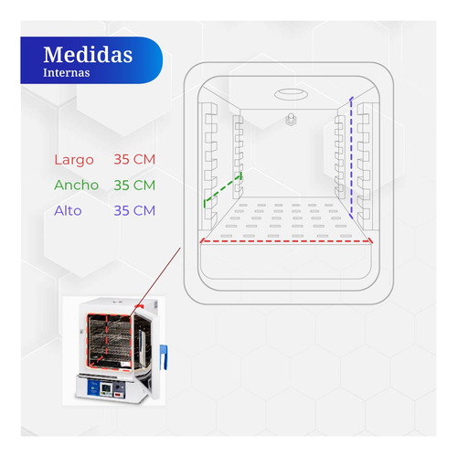 Estufa Incubadora De Mesa Digital Para Laboratorio De 43lts