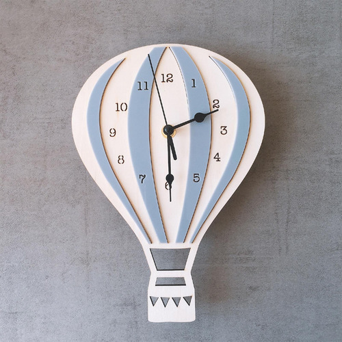 Reloj De Globo De Aire Caliente Silencioso Sin Tictac Gris