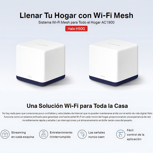 Sistema Wifi Mesh Gigabit H50g Ac1900 Mercusys 350mc App Col