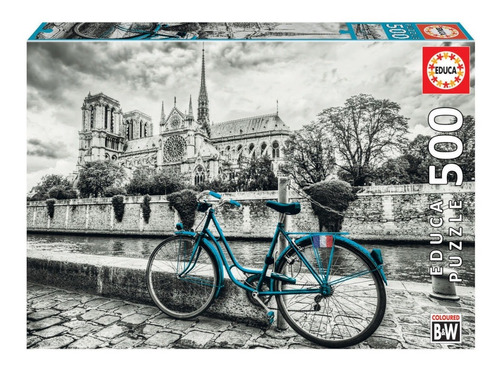 Rompecabezas 500pz Bicicleta Cerca De Notre Dame