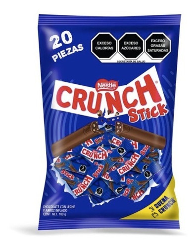 Chocolates Nestlé Crunch Stick 20pzas De 180g 5pack D